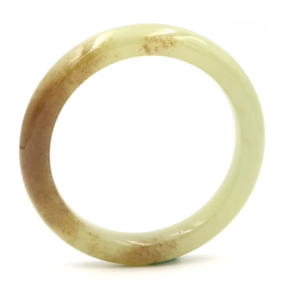 JA-ME】天然和田玉新疆若羌黃口帶糖色玉鐲#19-19.5(年終慶/年貨節/招財