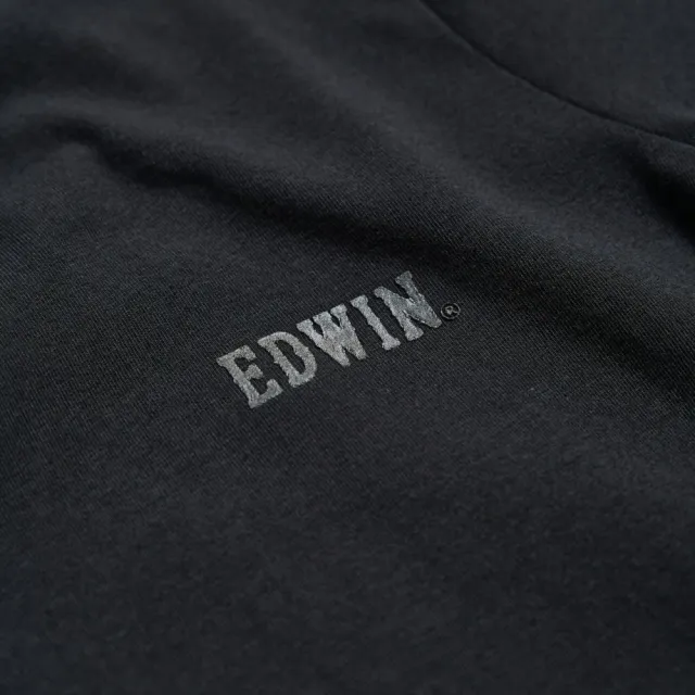【EDWIN】女裝 第十代基本LOGO短袖T恤(黑色)