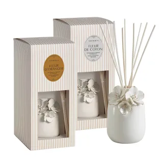 【Mathilde M 法國瑪恩】藝術金邊花朵薰香瓷瓶 200ml(香氛任選/居家香氛/除臭/擴香/送禮/交換禮物)