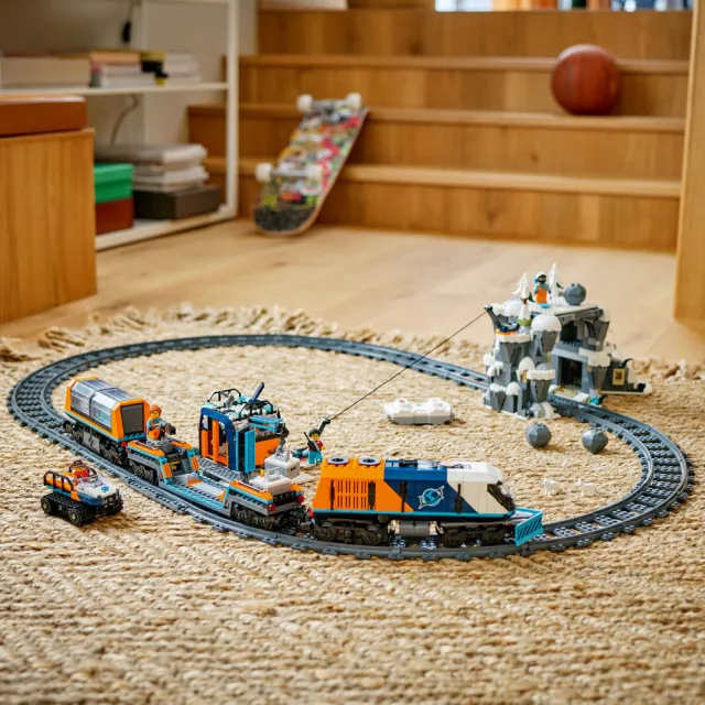 【LEGO 樂高】城市系列 60470 探險家的北極特快車(男孩禮物 火車玩具 積木 兒童玩具)