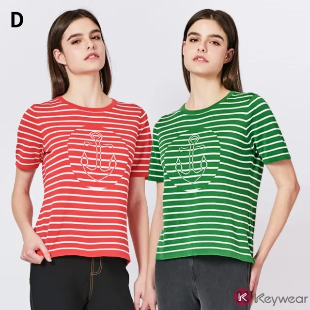 【KeyWear 奇威名品】職裝 休閒 POLO領/條紋針織(多款任選)