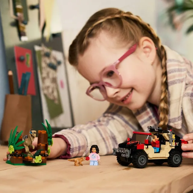 【LEGO 樂高】侏羅紀世界系列 76972 逃離迅猛龍越野大冒險(侏羅紀世界 恐龍 兒童玩具 積木)
