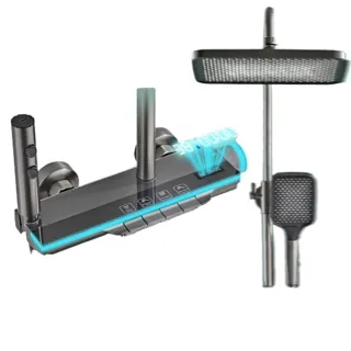 【H九牧王衛浴】花灑 淋浴花灑套裝 沐浴器 衛生間 增壓除垢 噴頭(精巧出水 按鍵設計 預售15天)