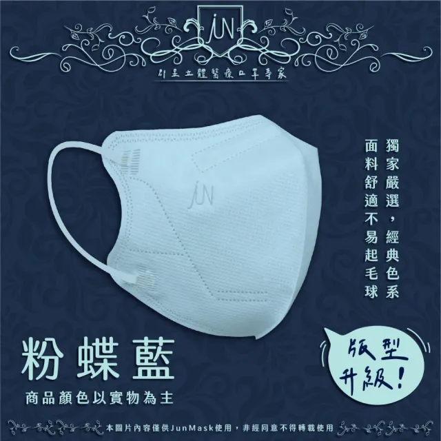 【JUN 郡昱】成人3D立體醫療口罩M-10入/包-繽紛色系；3包組(質感素色 台灣製造 3D口罩 成人口罩)