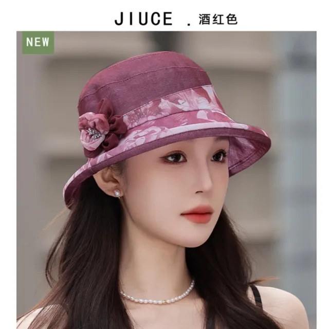 【時尚巴黎】現貨+預購 抗UV防曬帽機能戶外遮陽帽防紫外線大帽簷登山透氣速乾(中老年優雅女帽子5色74kv59)