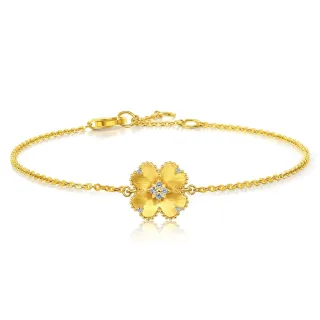 【點睛品】幸運星鑽 鑽石黃金手鍊