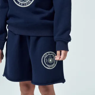 【MARDI MERCREDI】童裝 印花短褲 海軍藍  經典小雛菊 奶油花 純棉 KIDS SWEAT SHORTS MARCHE EMBLEM
