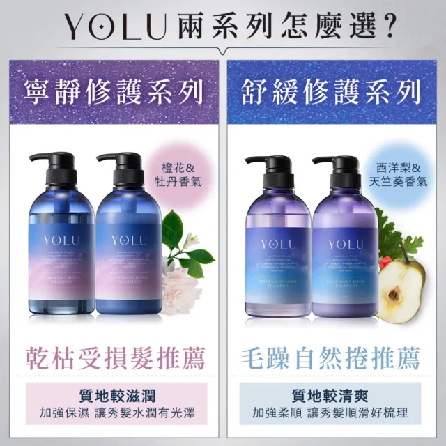 即期品【YOLU】寧靜/舒緩修護洗髮精/潤髮乳475ml(晚安美髮瓶 BOTANIST)
