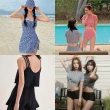 【SeasonsBikini】流行熱賣女泳裝短袖泳裝遮肉泳裝-組合-大尺碼(短袖女泳裝兩件式泳裝連身顯瘦遮肉美背)