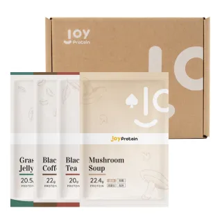 【joyprotein】高蛋粉包綜合12入(咖啡. 紅茶. 仙草. 菇菇 四款各3入)