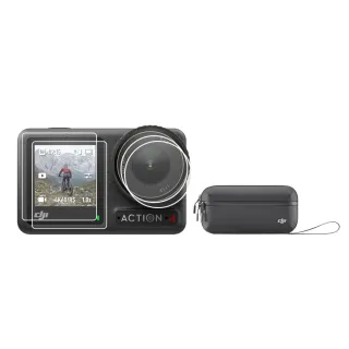 【DJI】Osmo Action 4 全能套裝+DJI Osmo Action 收納包+後螢幕/前螢幕/鏡頭鋼化(公司貨)
