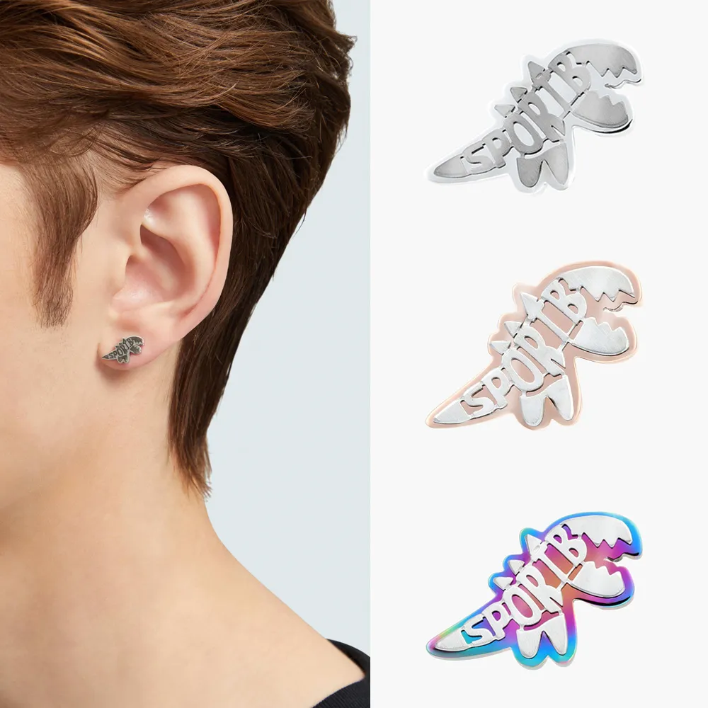★agnes b.Sport b. Dino恐龍 片耳 ピアス/送料込 ☆agnes b. アニエスベー Sport b. 恐竜 ロゴ ピアス 片耳