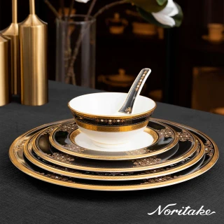 【NORITAKE】壯麗花海系列-雙人六件碗盤湯匙套組(獨家禮盒組/骨瓷/日本製)