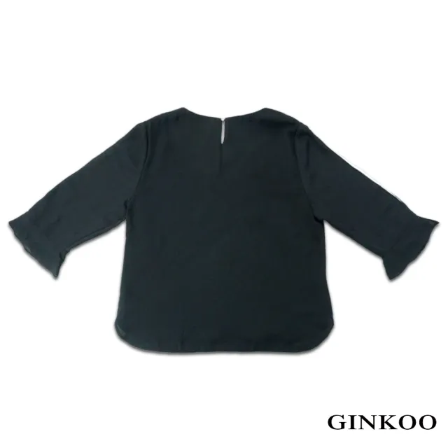 【GINKOO 俊克】袖配色釦飾上衣