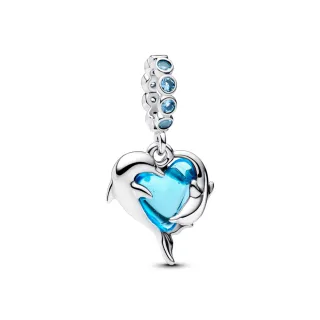 【Pandora 官方直營】Murano 琉璃藍海豚吊飾