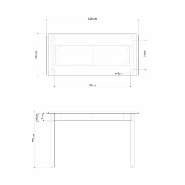 【MUJI 無印良品】木製桌/橡膠木/120*55(大型家具配送)