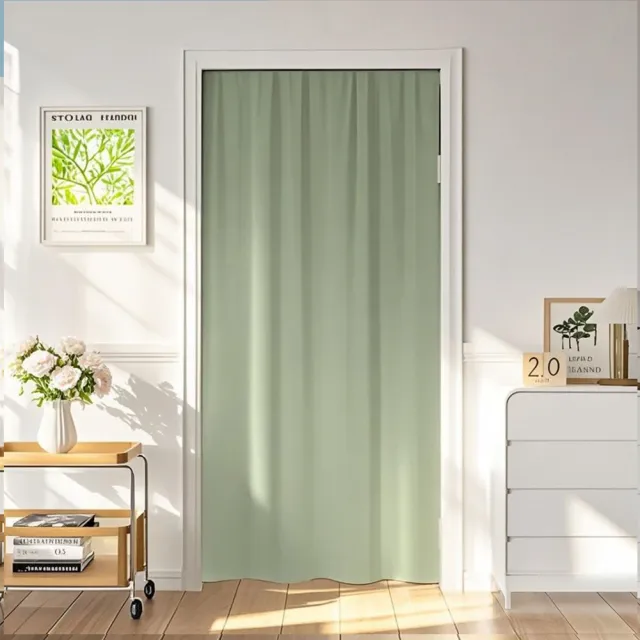 【巴芙洛】西雅圖遮光穿桿式風水長門簾110*200cm送桿子(門廉/風水簾/遮光窗簾/防空調門簾/隔簾)