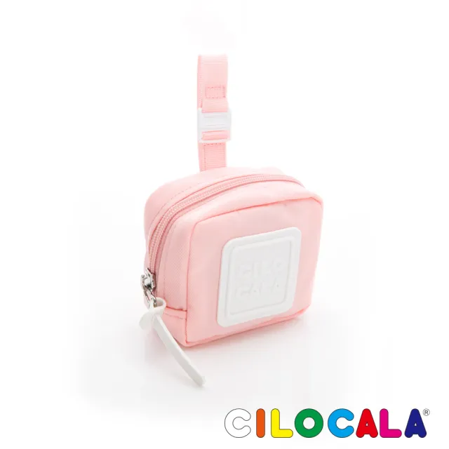【CILOCALA】亮彩尼龍防潑水可扣式零錢包(花語粉)
