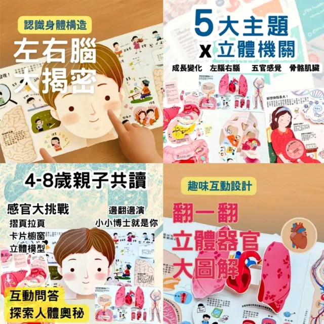 【禾流文創】三本全套組 知識立體翻翻書(身體好重要+眼睛好重要+安全好重要)