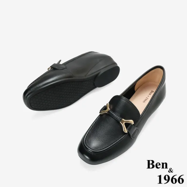 【Ben&1966】Ben&1966高級頭層牛皮舒適百搭增高樂福鞋-25636