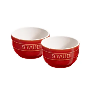 【法國Staub】圓形陶瓷碗餐碗2件組9cm-古銅色/0.2L(德國雙人牌集團官方直營)