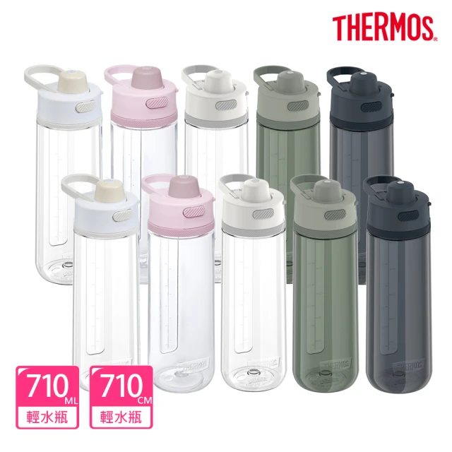 【THERMOS膳魔師】買1送1_彈蓋輕水瓶710ml 共2入(TP4329)