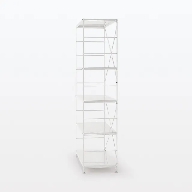 【MUJI 無印良品】SUS鋼製層架組/亮面淺灰/寬/大(大型家具配送)