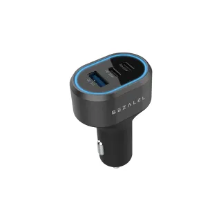 【BEZALEL 倍加能】官方 85W 三孔快充充電器 PD+QC快充(點菸器/雙孔Type-C+單孔USB-A/車充頭)