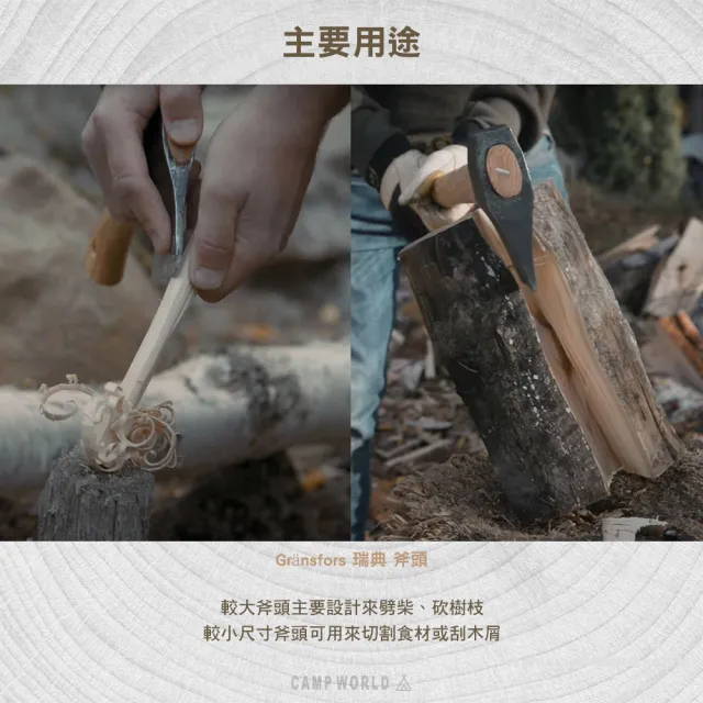 Gransfors 瑞典】413 斧頭(劈柴砍柴皮製斧鞘露營逐露天下) - momo購物