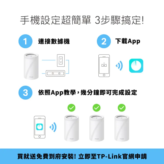 【TP-Link】Wi-Fi 7 BE11000 三頻 2.5G 真Mesh 無線路由器 分享器(支援AI筆電/透天厝/Deco BE65 三入組)