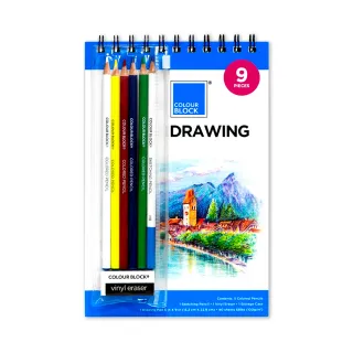 【COLOUR BLOCK】素描色鉛小畫包 入門繪圖五件組 聖誕歲末狂歡季 12/1-12/25(假日畫畫推薦 隨身畫畫包)