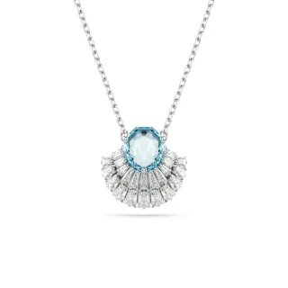 【SWAROVSKI 施華洛世奇】Idyllia 鏈墜 貝殼 藍色 鍍白金色