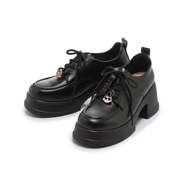 Fair Lady×HAPPYFACE レースアップ 厚底ローファー【黒・白】 HAPPYFACE｜日本京都聯名,品牌全系列,FAIR LADY,品牌旗艦- momo