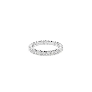 【SWAROVSKI 施華洛世奇】Matrix Vittore 戒指 圓形切割 白色 銀色調潤飾