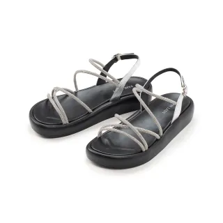 【FAIR LADY】芯太軟 鑽飾繞帶輕量厚底涼鞋(星河銀、1B3033)