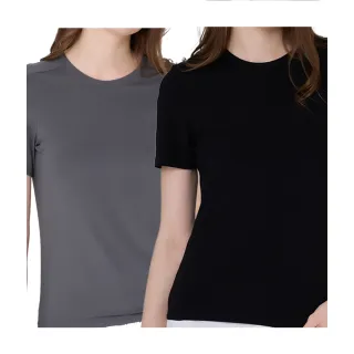 矜蘭妃蠶絲真真石墨烯肩雙層短袖女上衣