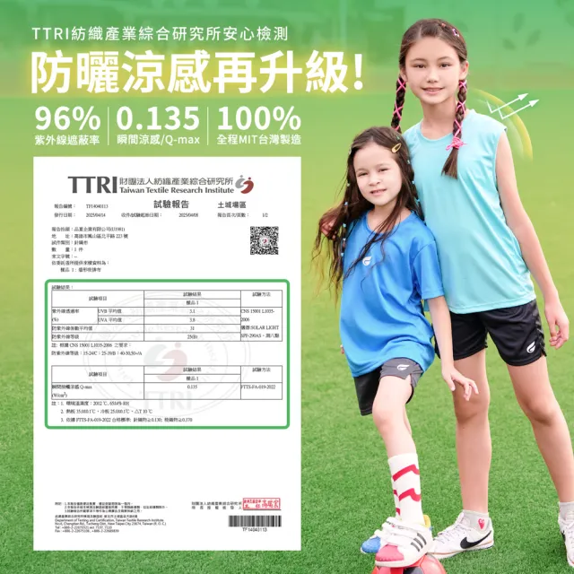 【GIAT 吉亞特】2件組-兒童排汗短袖上衣 盾形輕涼(台灣製MIT 籃球 羽球 路跑 居家)