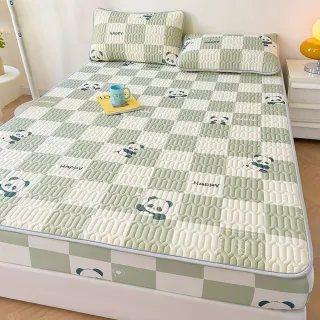 【Sleep Club】可水洗冰絲乳膠涼蓆枕套組 乳膠涼蓆 涼感墊 冰絲涼蓆 涼墊(單人/雙人/加大任選)