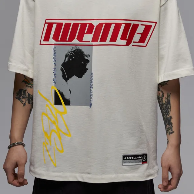 【NIKE 耐吉】AS M J FLT ESS OVSZ SS CREW 男 短袖上衣 重磅 寬鬆 米白(HJ2367133)