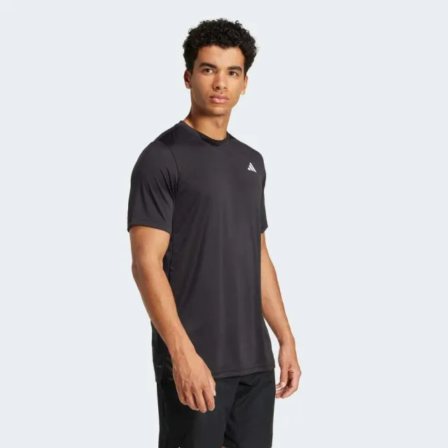 【adidas 愛迪達】Club Tee 男 T恤 運動上衣 休閒短袖 吸濕排汗 黑 亞版(JF8502)