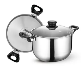 【ASD 愛仕達】晶圓不鏽鋼雙耳湯鍋24cm