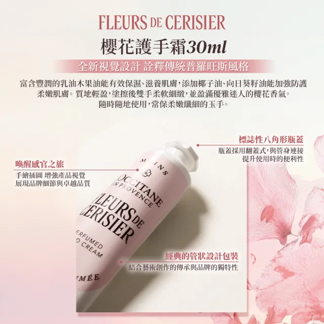 【L’Occitane 歐舒丹】官方直營 櫻花香氛護手組(櫻花淡香水50ml+櫻花護手霜30ml/獨家)