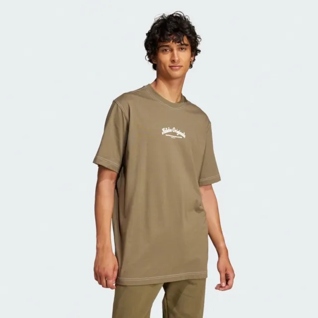 【adidas 愛迪達】Wab Tee 男 T恤 運動上衣 休閒短袖 棉質 軍綠 棕 亞版(JP4476)