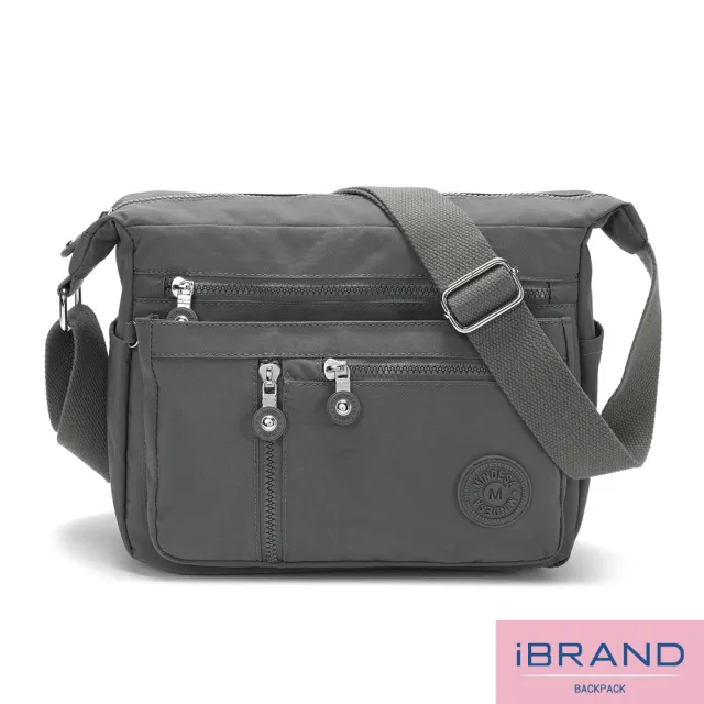 【iBrand】百搭實用多收納側斜背包/肩背包/防潑水尼龍(防水包 多款多色任選)