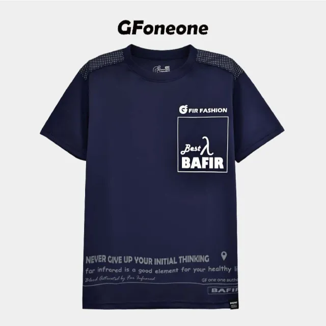 【GFoneone】吸濕排汗遠紅外線印花短袖T恤-丈青(T恤)