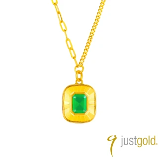 【Just Gold 鎮金店】翠金方華 黃金項鍊(網路限定)