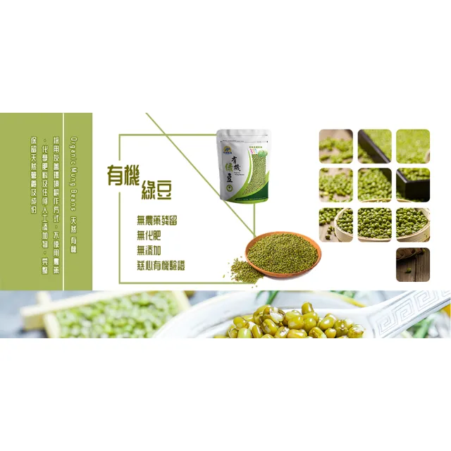 【長青穀典】有機綠豆 500g/包(年節送禮 伴手禮 綠豆 豆芽 烘焙 交換禮物 綠豆湯)