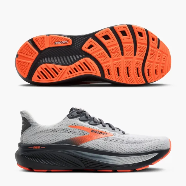 【BROOKS】GHOST 17 2E 4E 男款 寬楦 慢跑鞋(1104422E041 灰黑 1104424E 020 048 黑灰 灰橘黑)