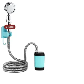 【H富格威】花灑 電動花灑 洗澡神器 簡易便攜 淋浴器 戶外專用(6000mah 帶數顯屏 3檔過濾花灑 預售15天)
