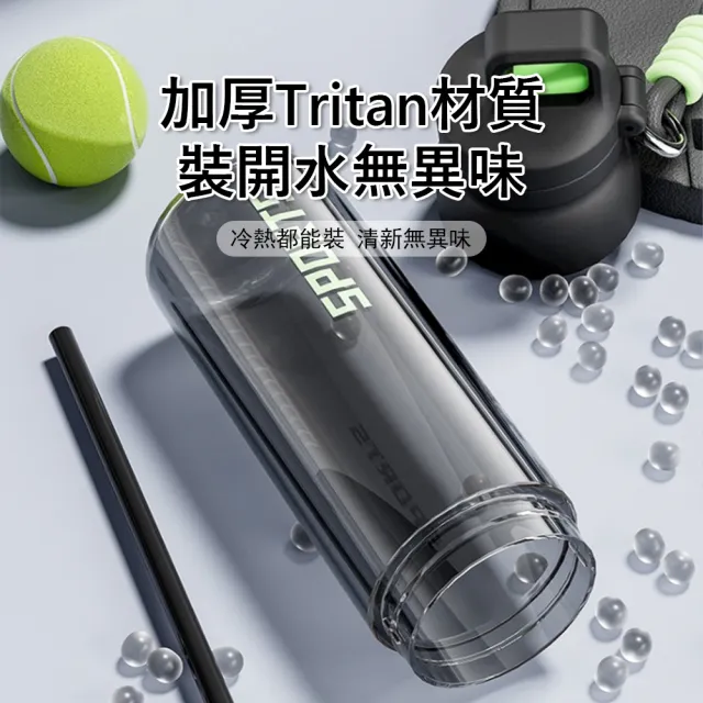 【Kyhome】一鍵開蓋運動水壺 便攜吸管水杯 tritan大容量水壺 戶外隨行杯(700ml)